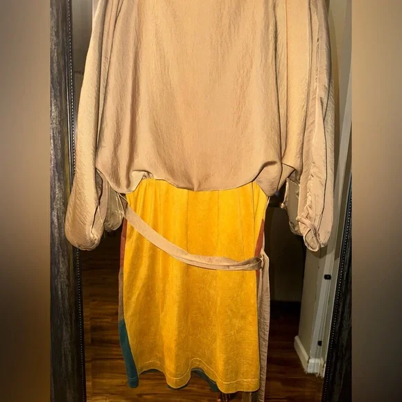 Uncle Frank Tan Textured Patchwork Dress - Picture 8 of 8